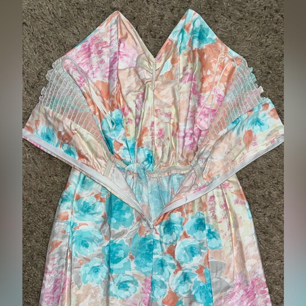 SEA SUNS BY SIR WINSTON FLORAL STRAIGHT LEG STRAPLESS JUMPSUIT / SIZE LARGE - Picture 5 of 9